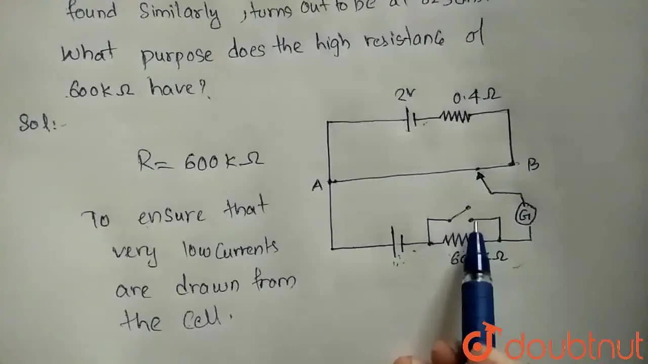 [Telugu] Figure shows a potentiometer with a cell of 2.0 V and interna