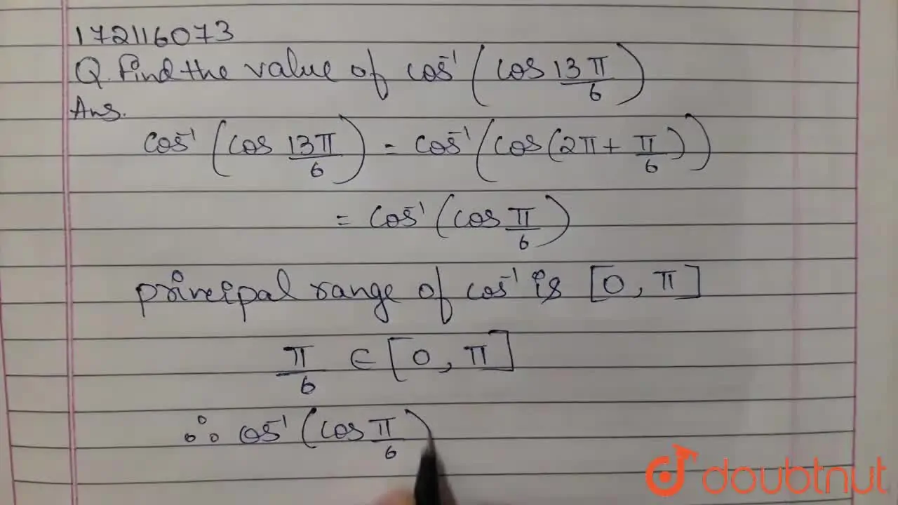 kannada-find-the-value-of-cos-1-cos-13pi-6