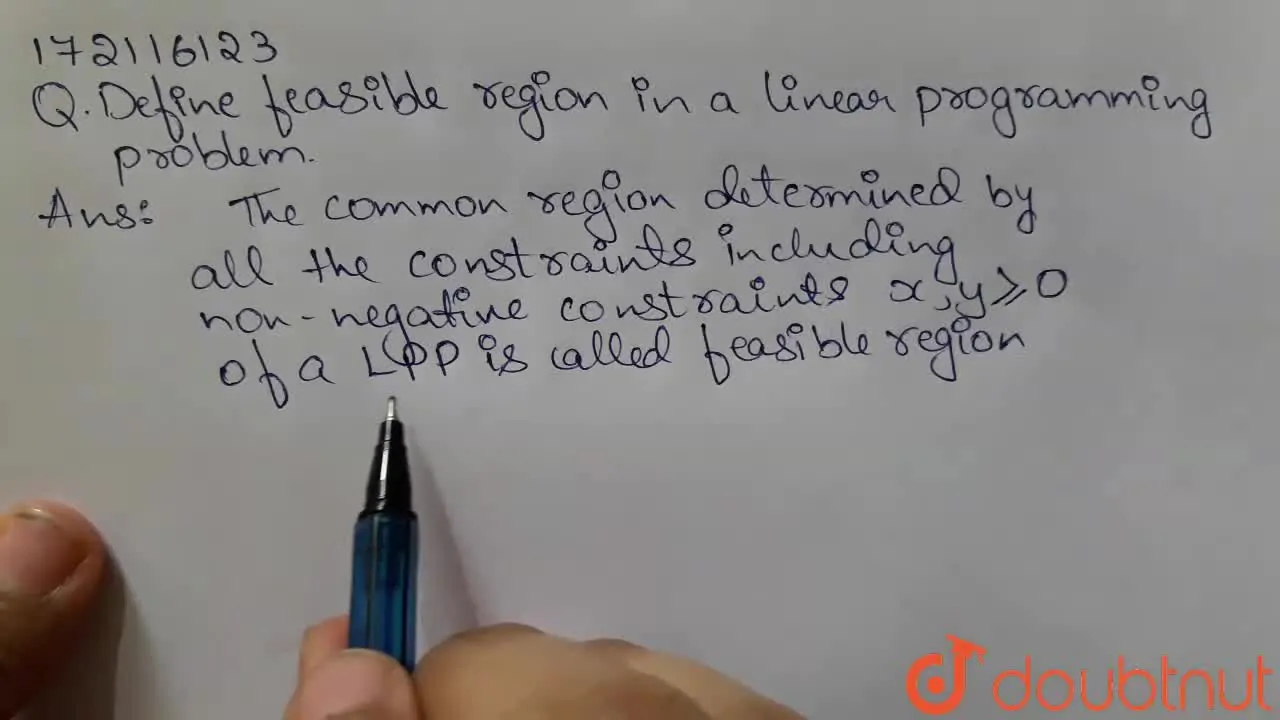 [Kannada] Define feasible region in a linear programming Problem.