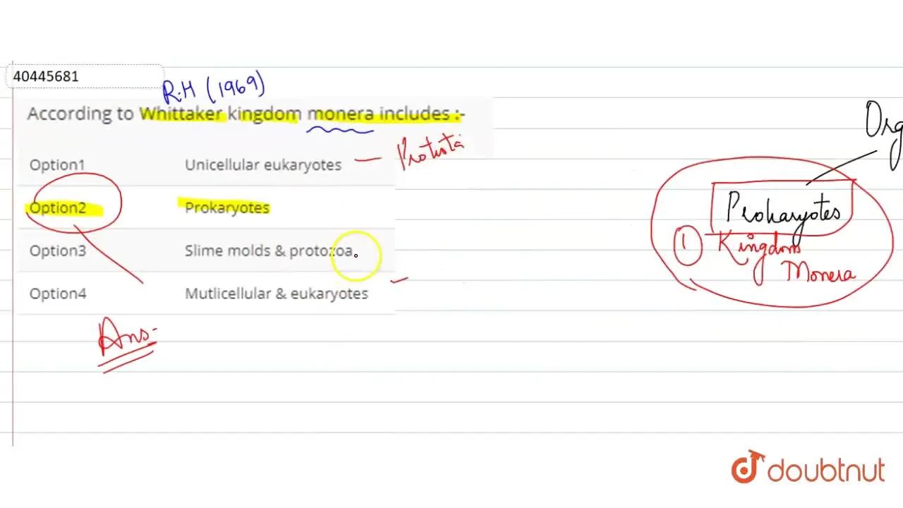 According to Whittaker kingdom monera includes :-