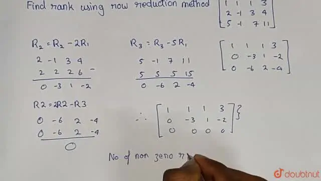 Tamil Find the rank of the following matrices by row reduction metho