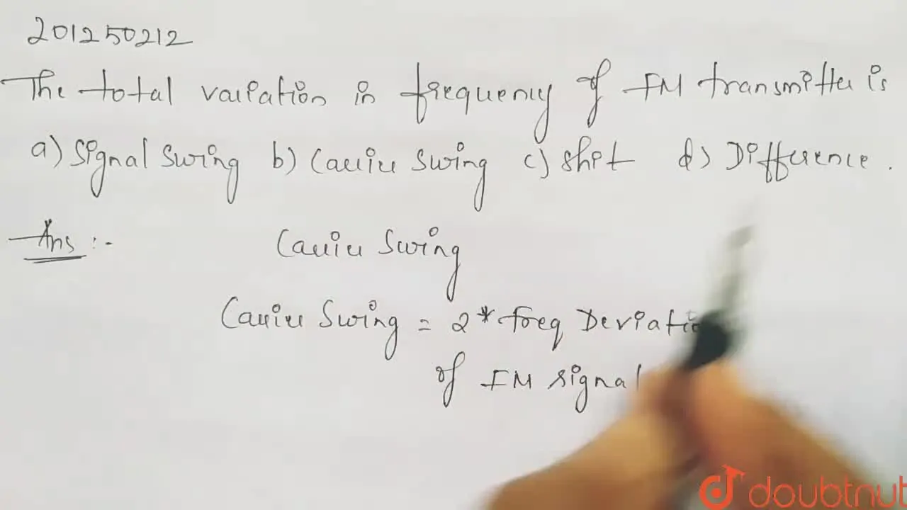 [Tamil] The total variation in frequency of a FM transmitter is called
