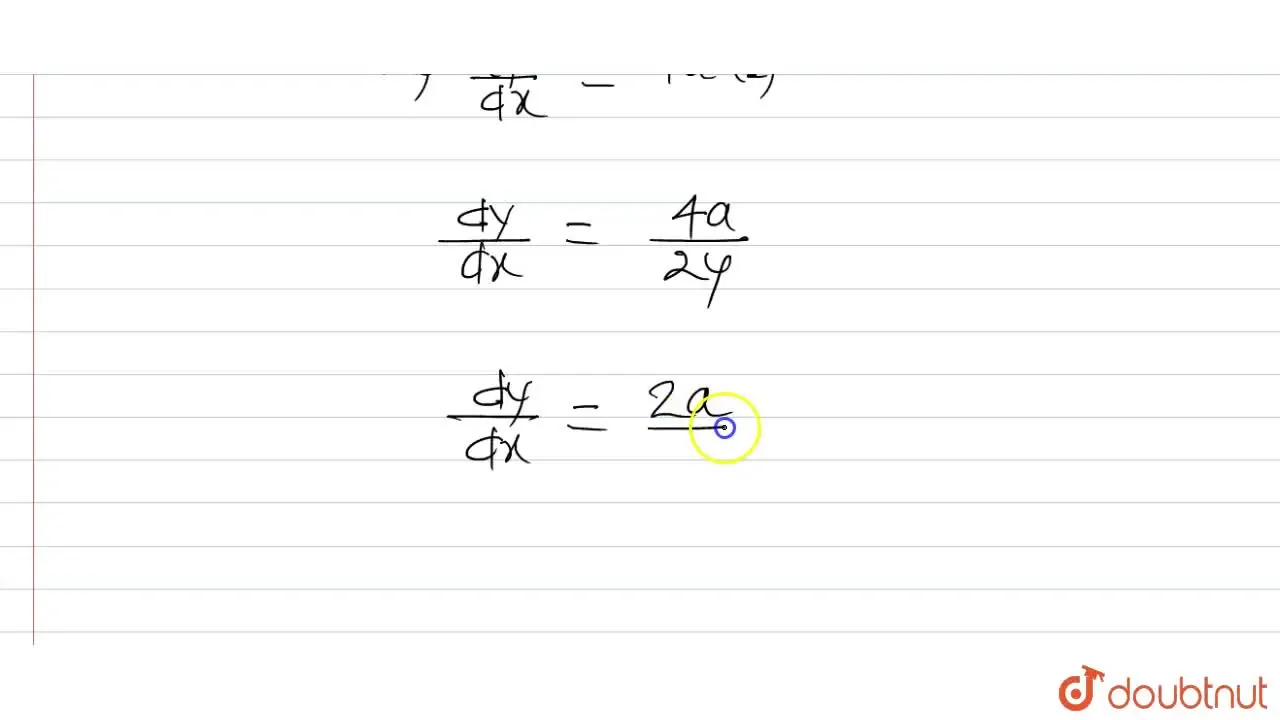 y-2-4ax-dy-dx