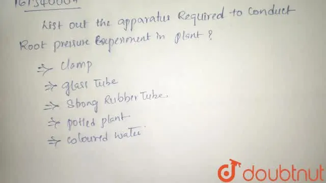 root pressure experiment in telugu