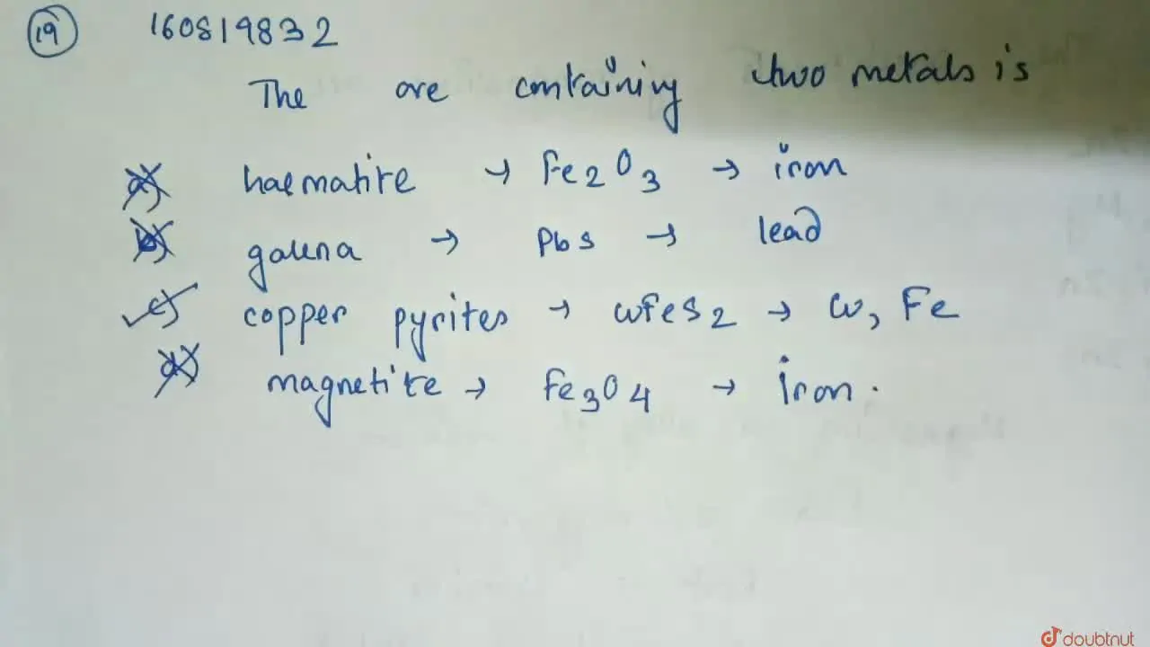 [Bengali] The ore containing two metals is