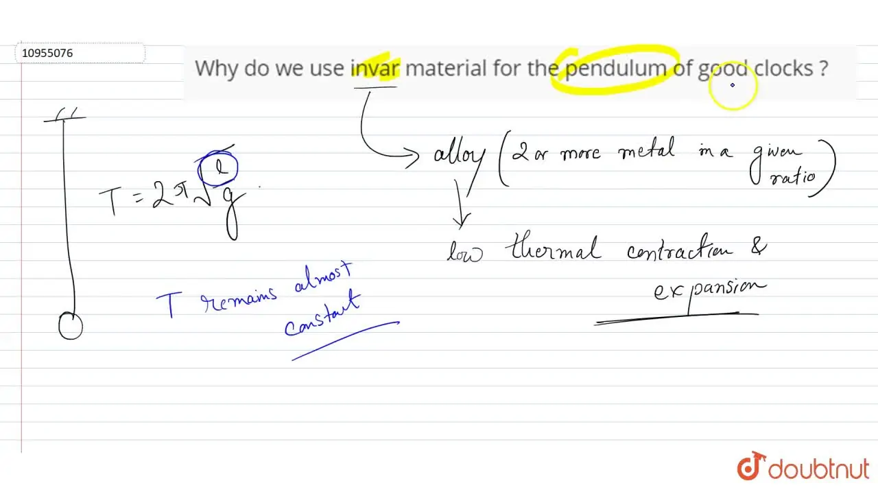 Why do we use invar material for the pendulum of good clocks