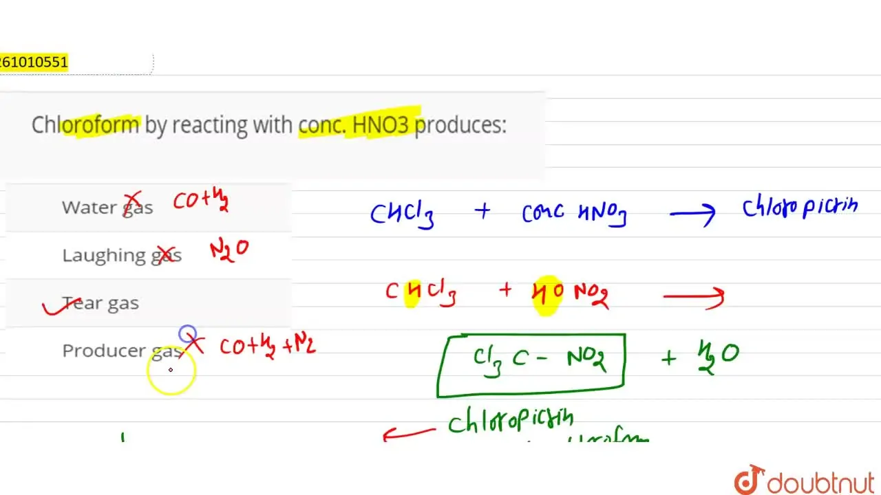 Chloroform by reacting with conc. HNO3 produces: