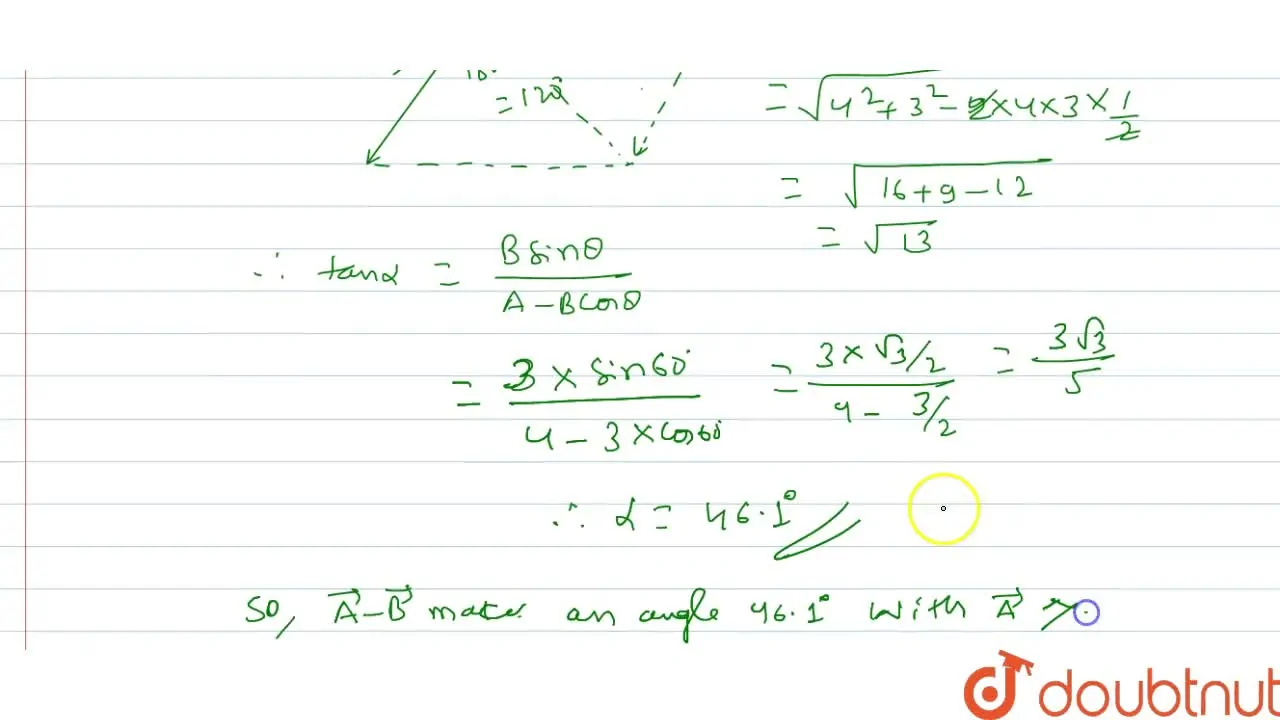 Find A+B And A-B In The Diagram Shown In Figure. Given A=4 Units And B