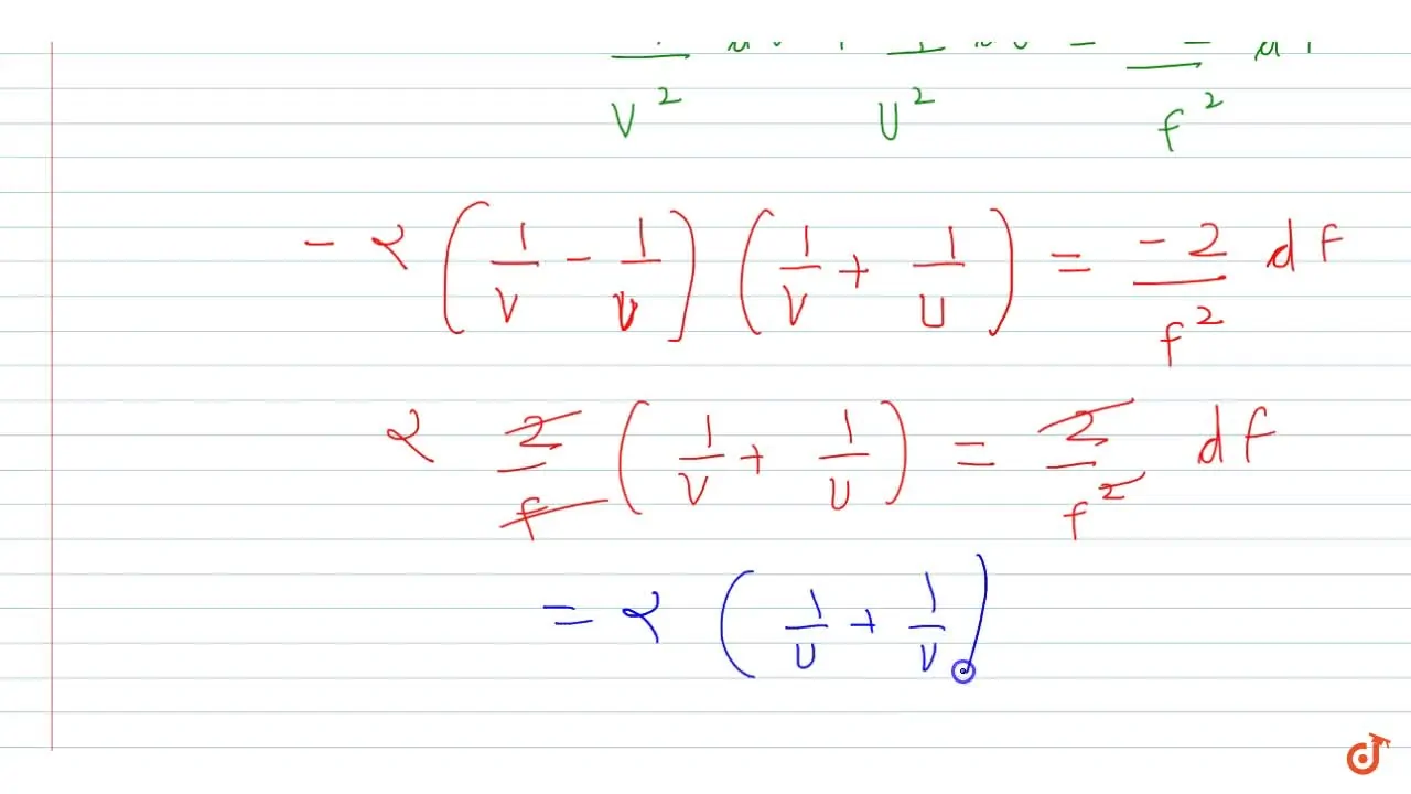 The focal length of a mirror is given by 1/v1/u=2/f. If equal errors
