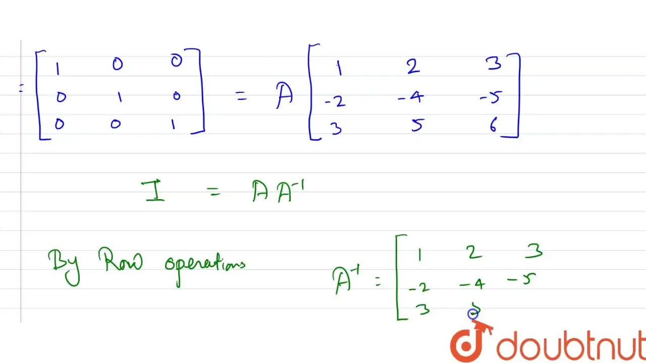 Bengali Using elementary row operations find the inverse of the mat