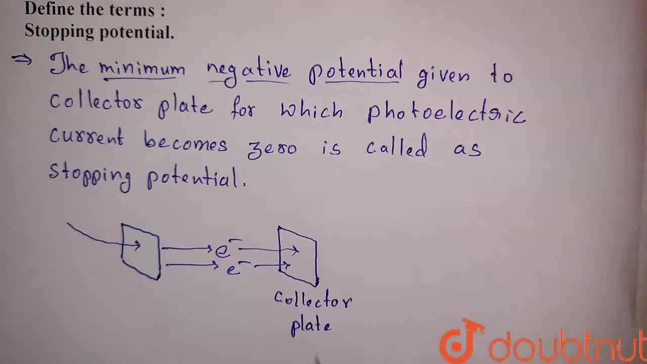 [Kannada] Define the terms Stopping potential.