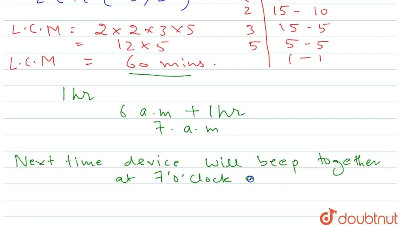 An electronic divice makes a beep after every 15 minutes , Another de