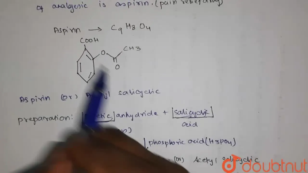 [Tamil] Write the strutural formula of aspirin.