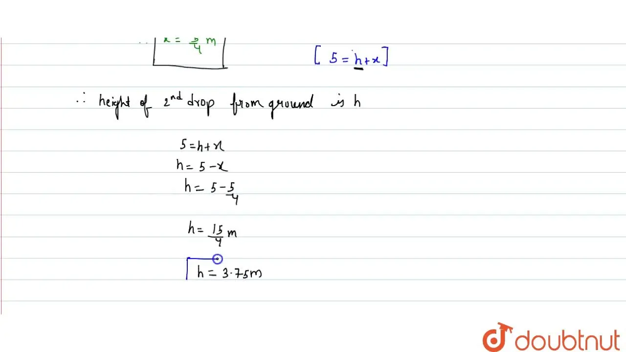 Water drops fall at regular intervals from a tap 5 m above the ground.