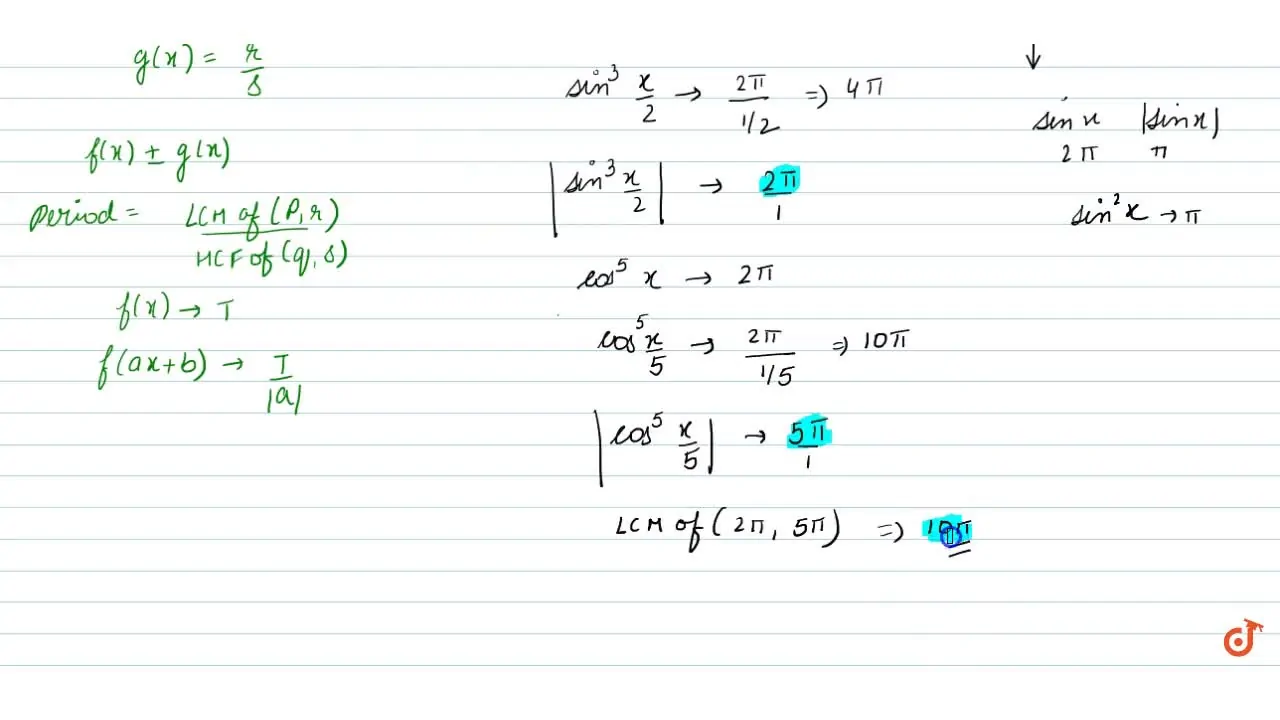 The period of the function |sin^3x/2|+|cos^5x/5| is