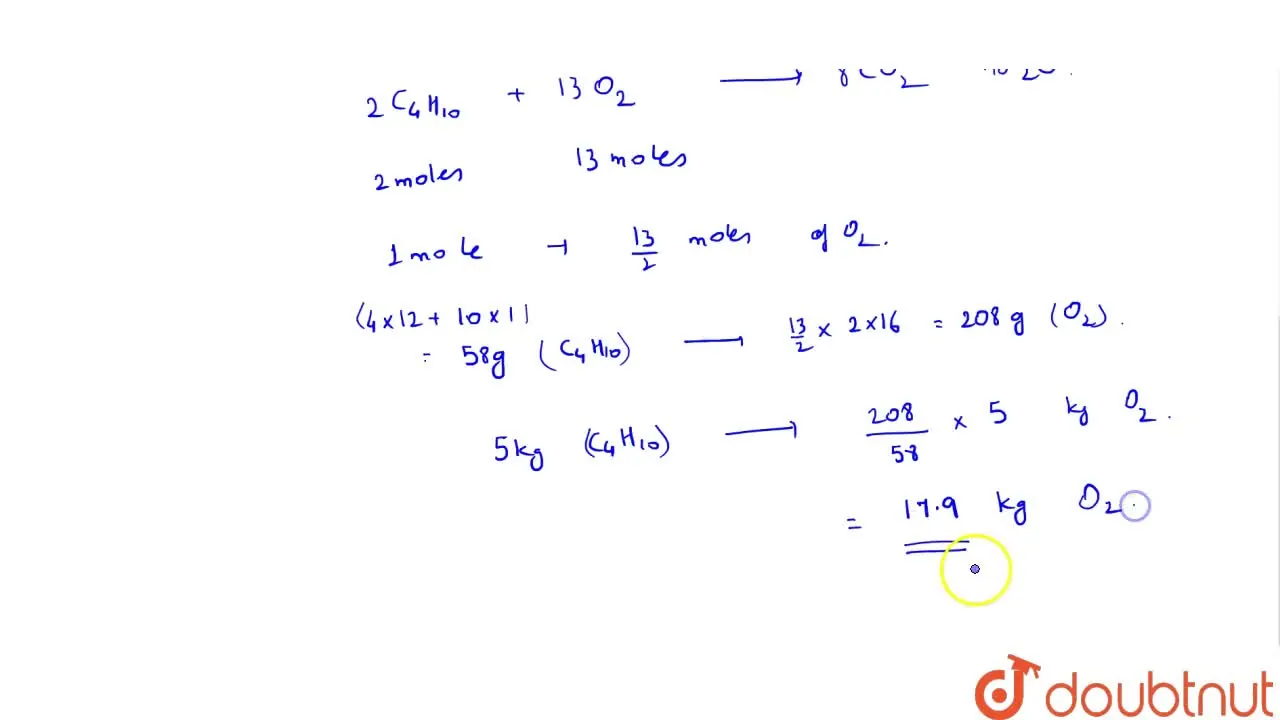 If isobutane and nbutane are present in a gas, then how much oxygen s