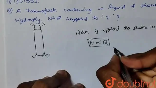 A thermos flask containing a liquid is shaken vigorously . What happens to  its temperature?