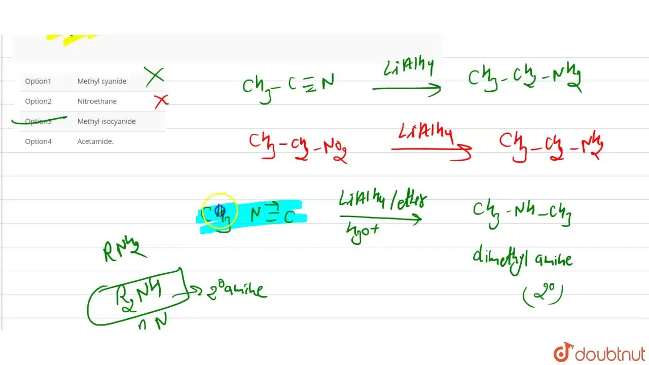 Which of the following on reduction with lithium aluminium hydride yie