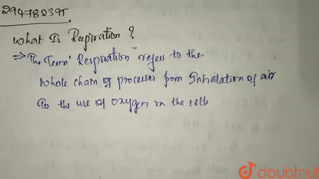 [Telugu Solution] What is respiration
