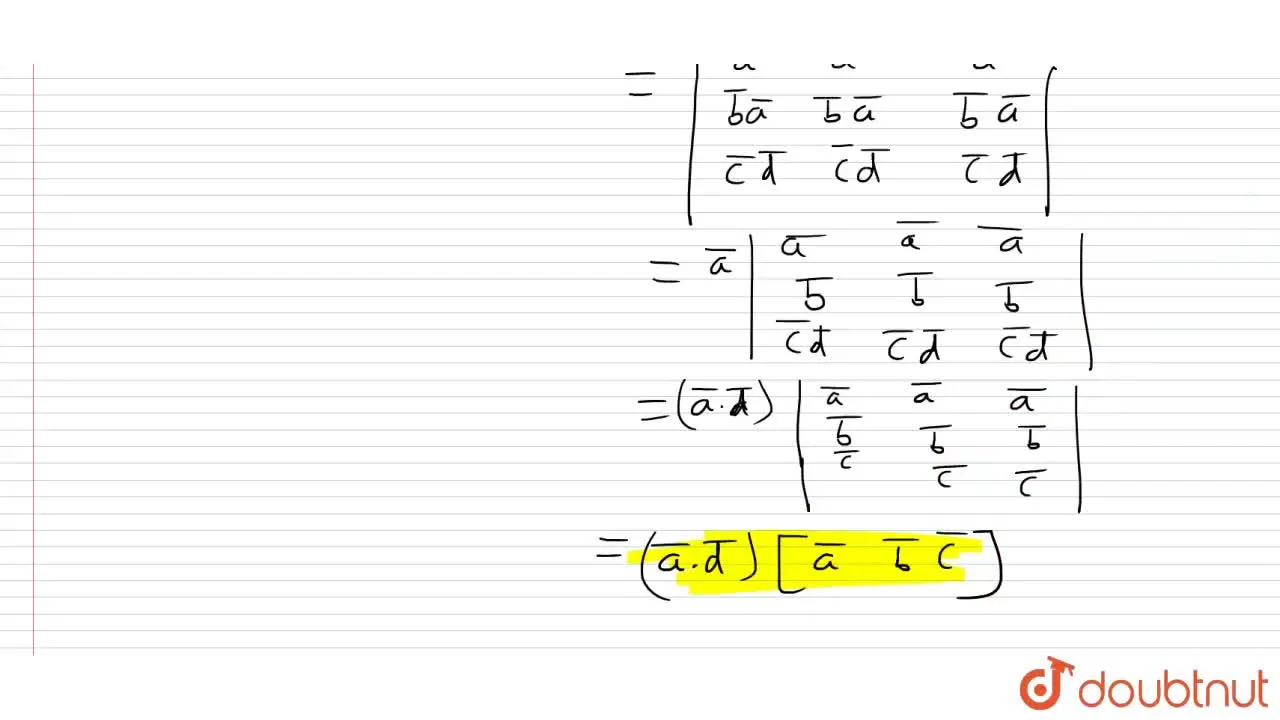 Prove that [bara times barb bara times barc bard]=(bara.bar d)[bara b