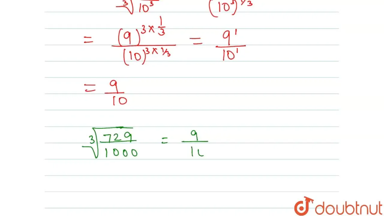 Evaluate root3((729)/(1000))