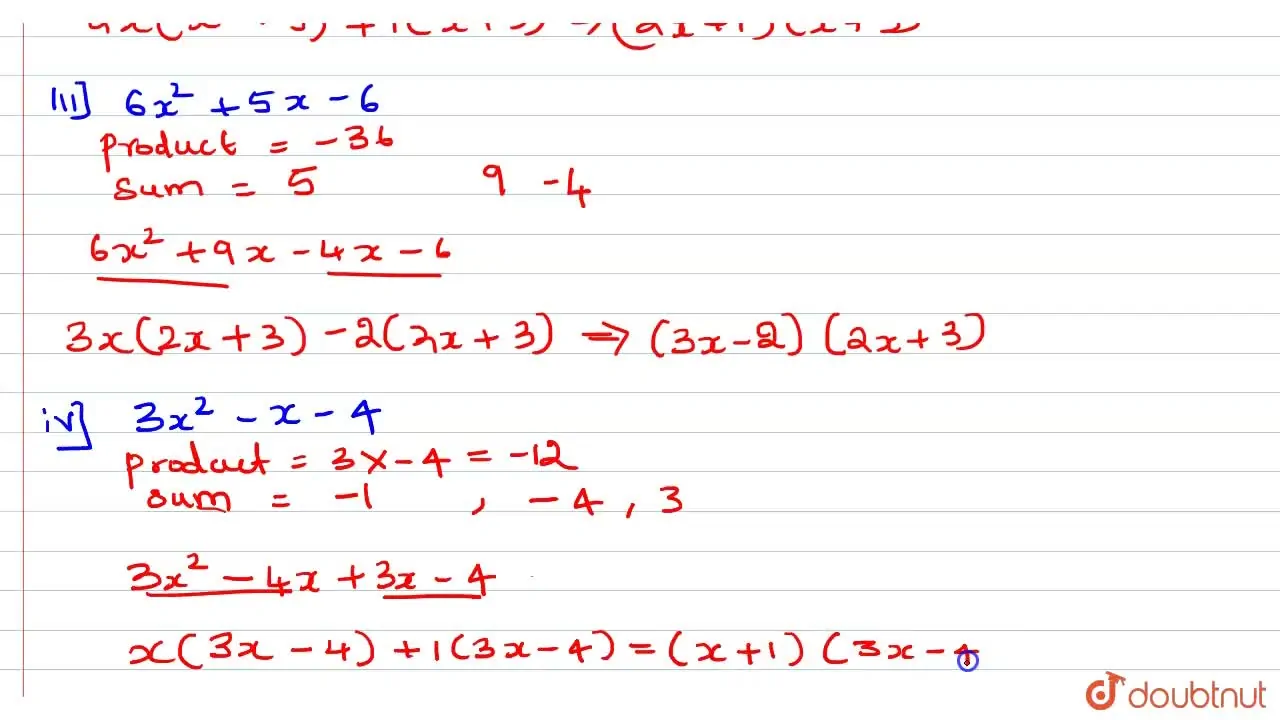 [Kannada] Factories: (i) 12x^2-7x+1 (ii) 2x^2+7x+3 (iii) 6x^2+5x