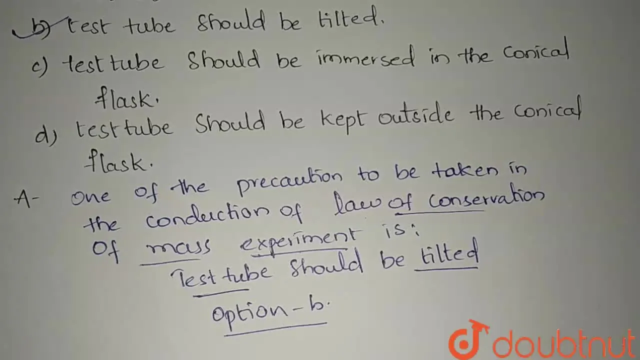 [Telugu] Test tube should be immersed in the conical flask