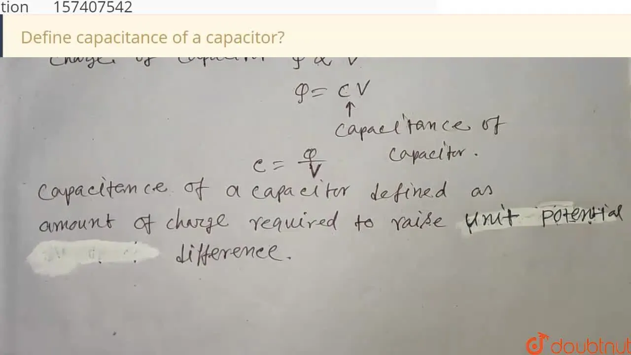 [Bengali] Define capacitance of a capacitor?