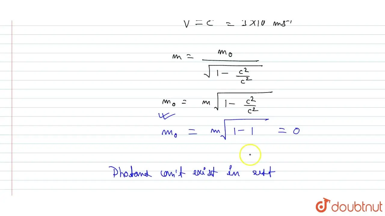 What is a photon? Show that it has zero rest mass or photons can not e