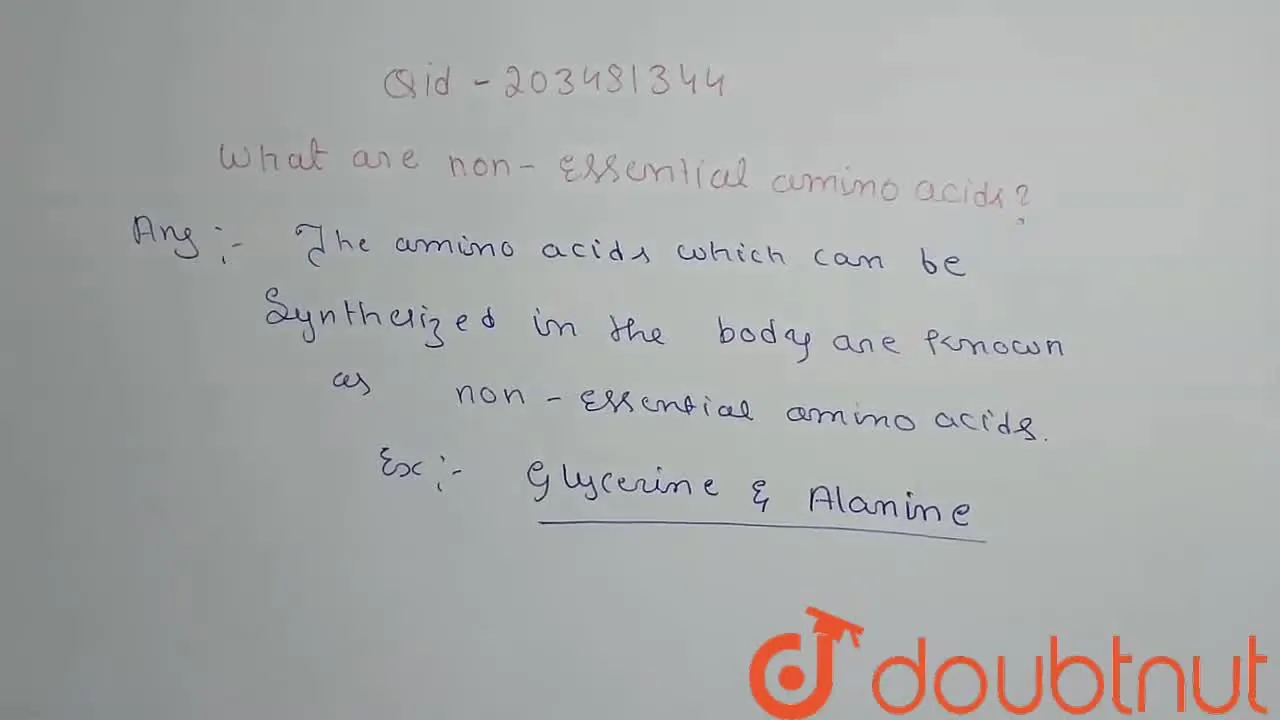 [Kannada Solution] What are nonessential amino acids?