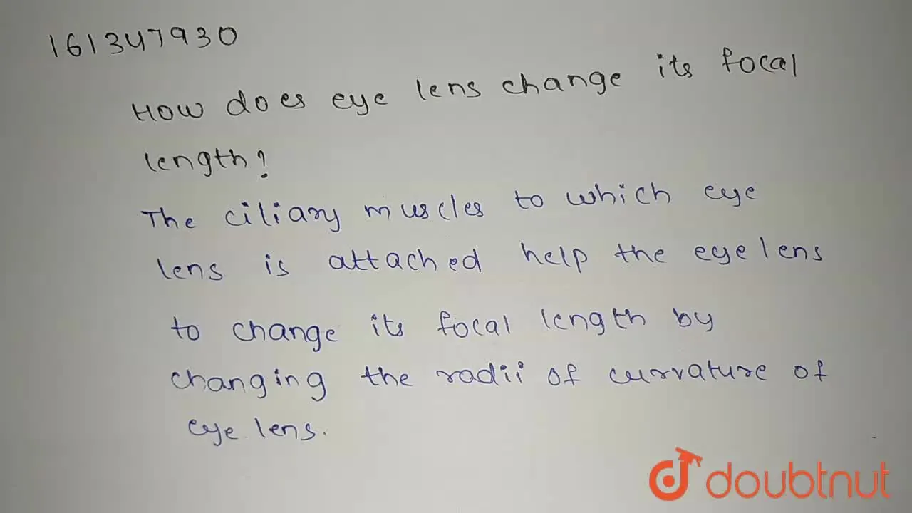 [Telugu] How does eye lens change its focal length