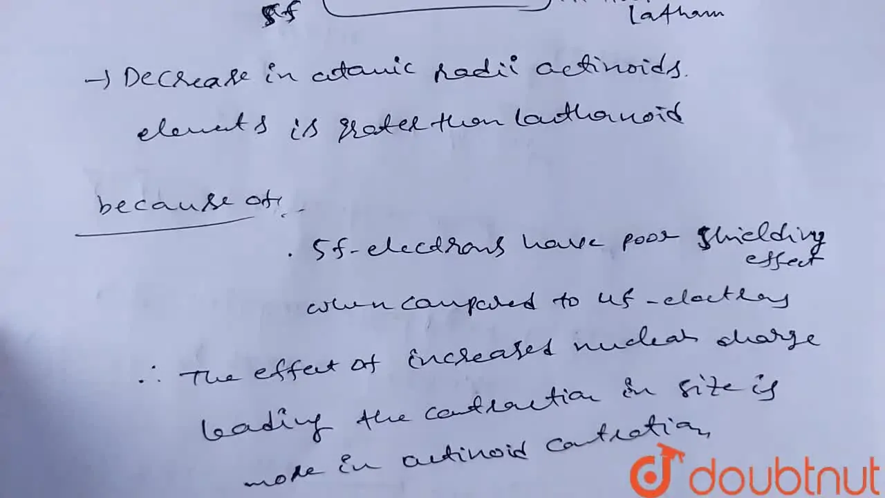 [Telugu] Actinoid contraction is greater from element to element than