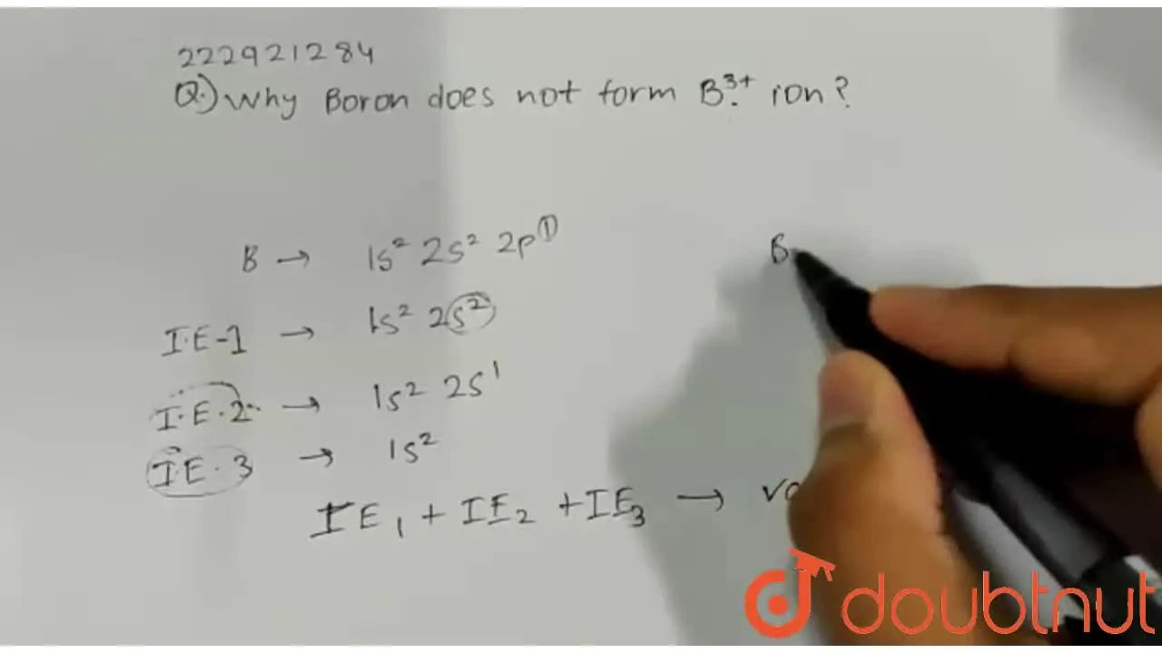 Why boron does not form B^(3+) ion?