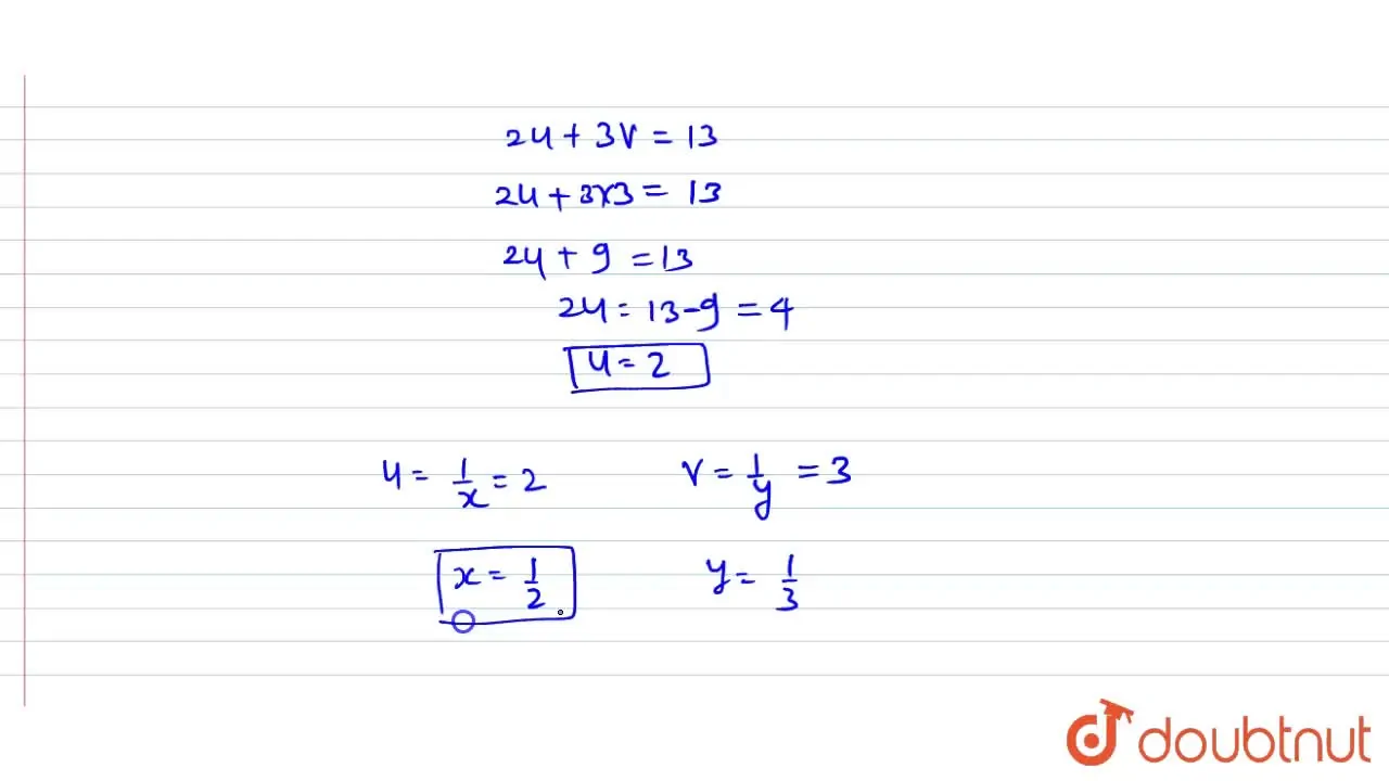 Solve For X And Y 2 X 3 Y 13