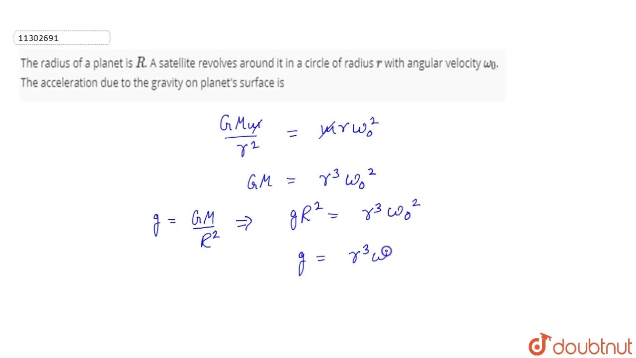 The Radius Of A Planet Is R A Satellite Revolves Around It In A Circl the-radius-of-a-planet-is-r-a-satellite-revolves-around-it-in-a-circl