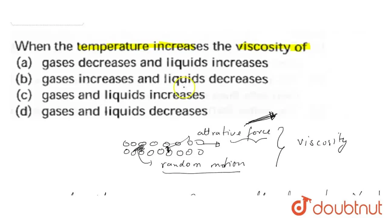 When the temperature increases the viscosity of