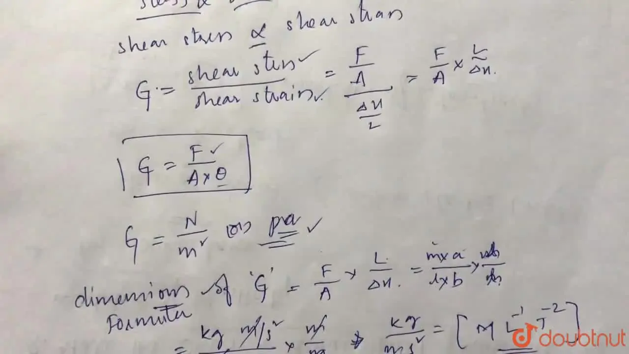 [Telugu] State the units and dimensions of modulus of rigidity.