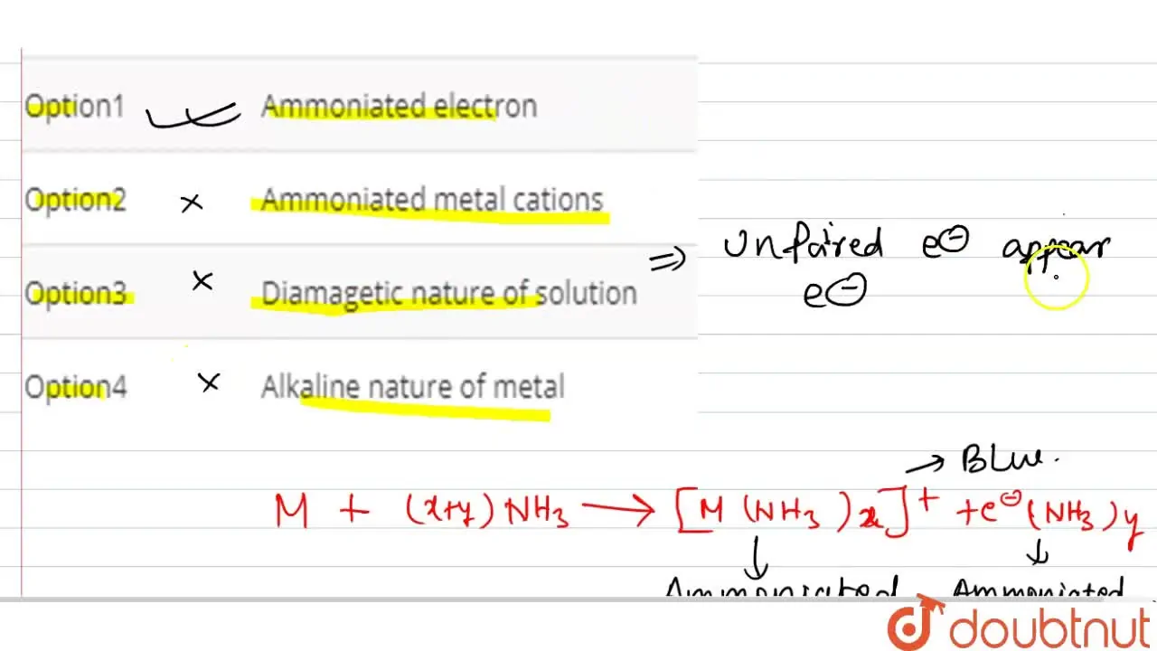 the concentrated solution of alkali metals in liquid ammonia b