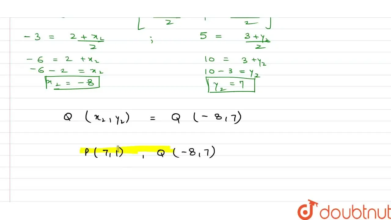 A (2,3) और B(-3, 5) को मिलानाली रेखांड को दोनों ओर उसकी लम्बाई के बराब