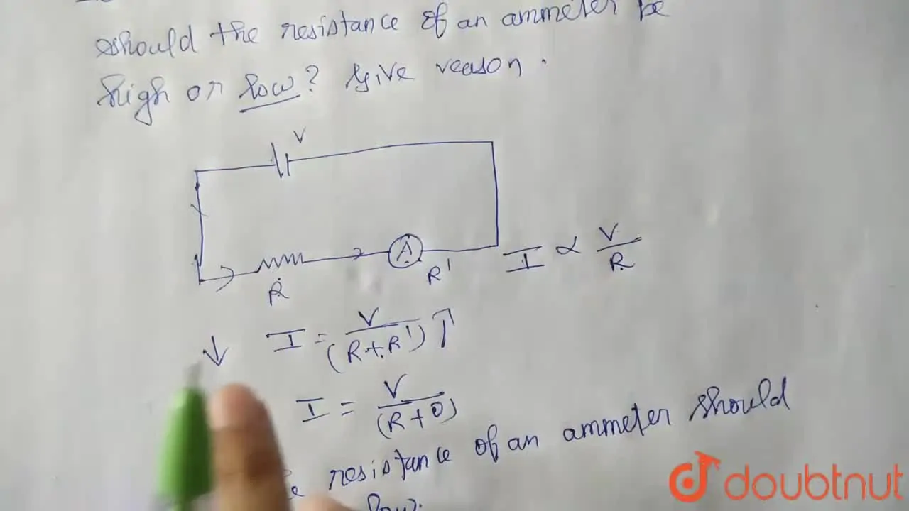 [Tamil] Should the resistance of an ammeter be low or high ? Give reas