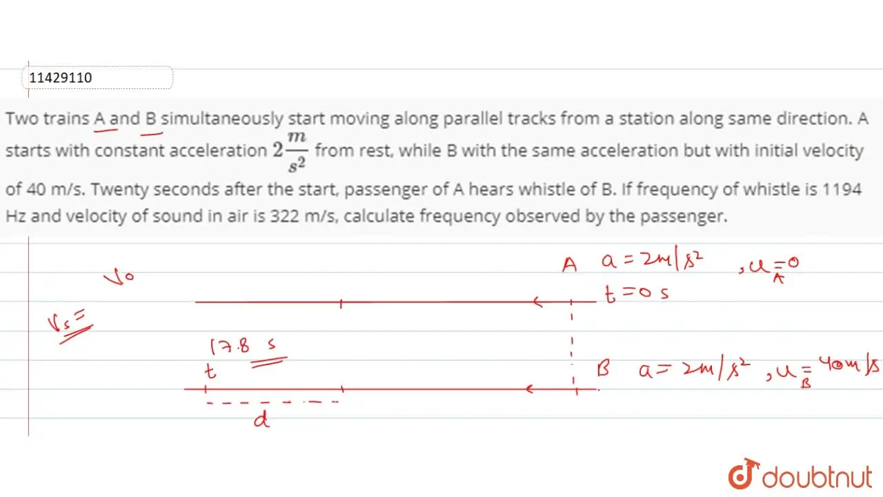 Two Trains A And B Simultaneously Start Moving Along Parallel Tracks F