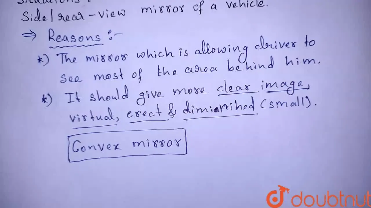 [Kannada] Name the type of mirror used in the following situations S