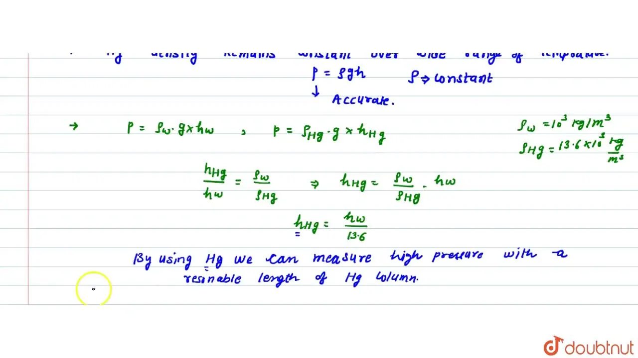 Why mercury is used in barometer instead of water