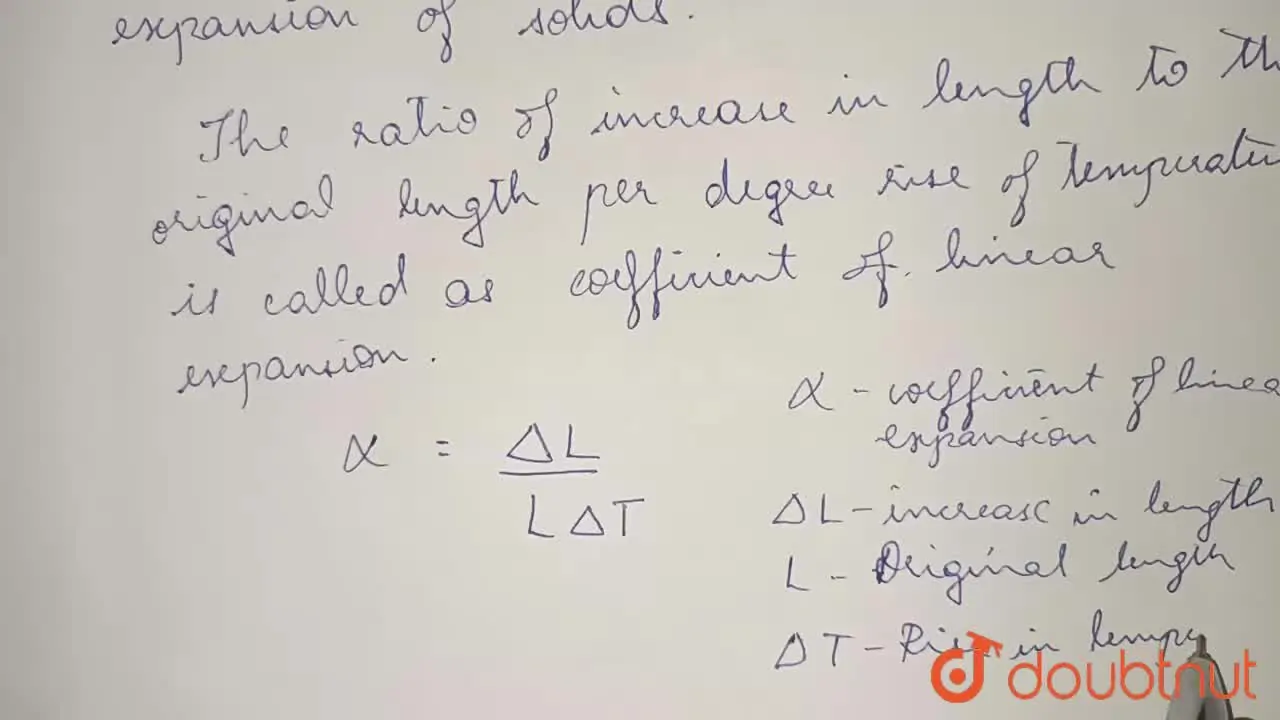 Define coefficient of linear expansion of solids