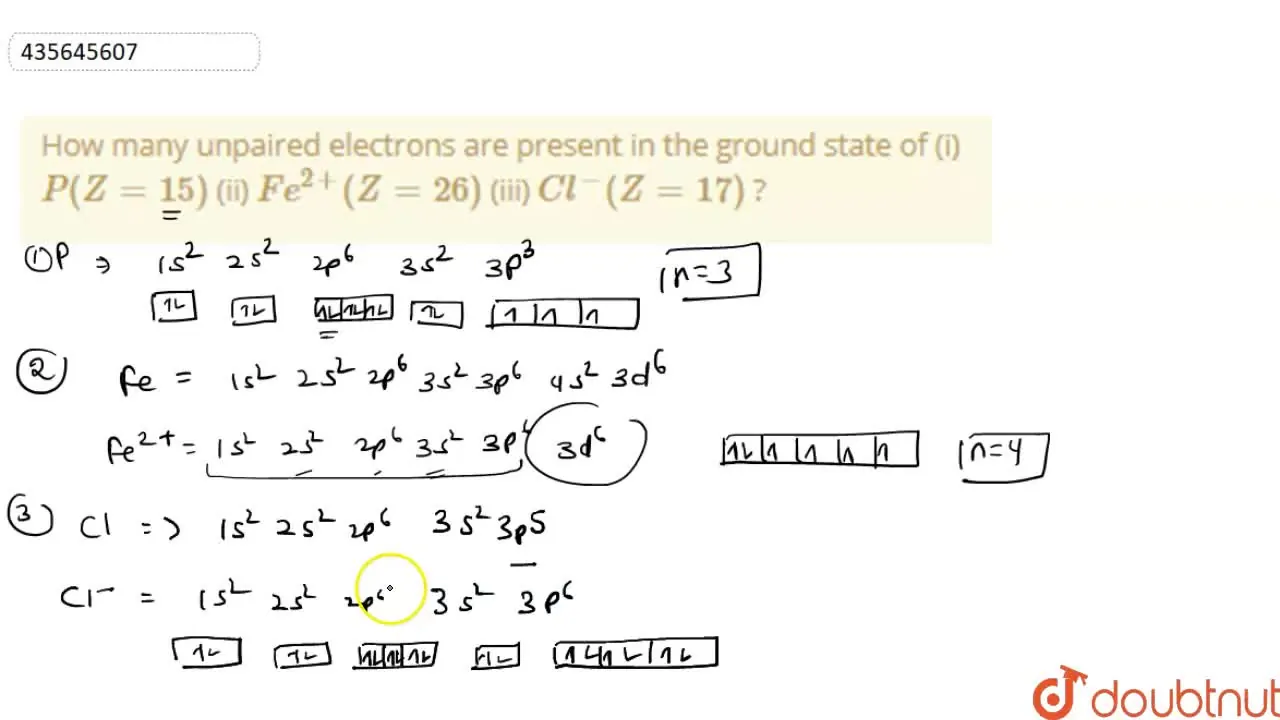 How Many Unpaired Electrons Are Present In The Ground State Of I P Z