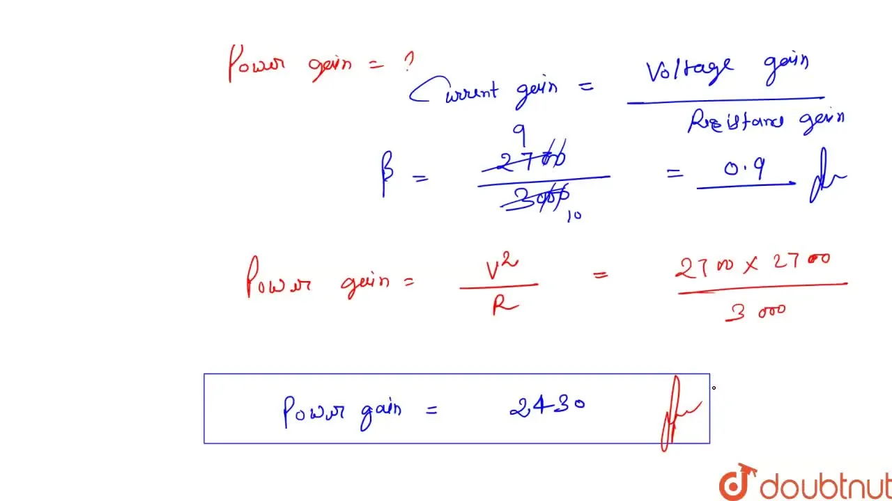 The resistance gain and voltage gain for a commoin base amplifier are