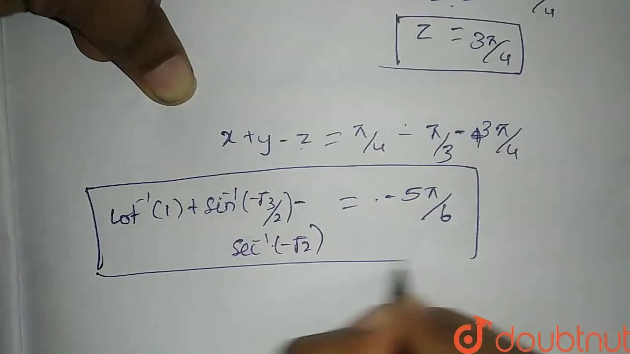 [Tamil] Find the value of cot^(1)(1)+sin^(1)((sqrt(3))/(2))sec^(