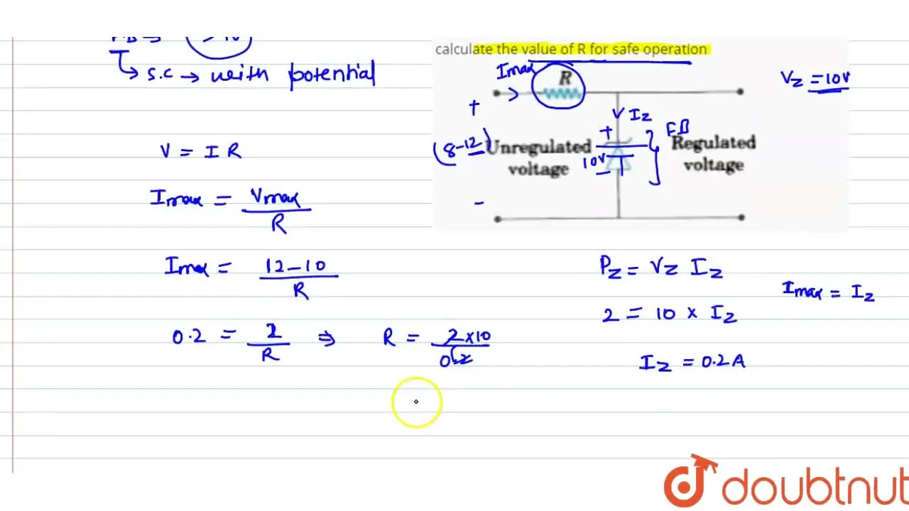 A zener diode of power rating 2 W is to used as a voltage regulator if