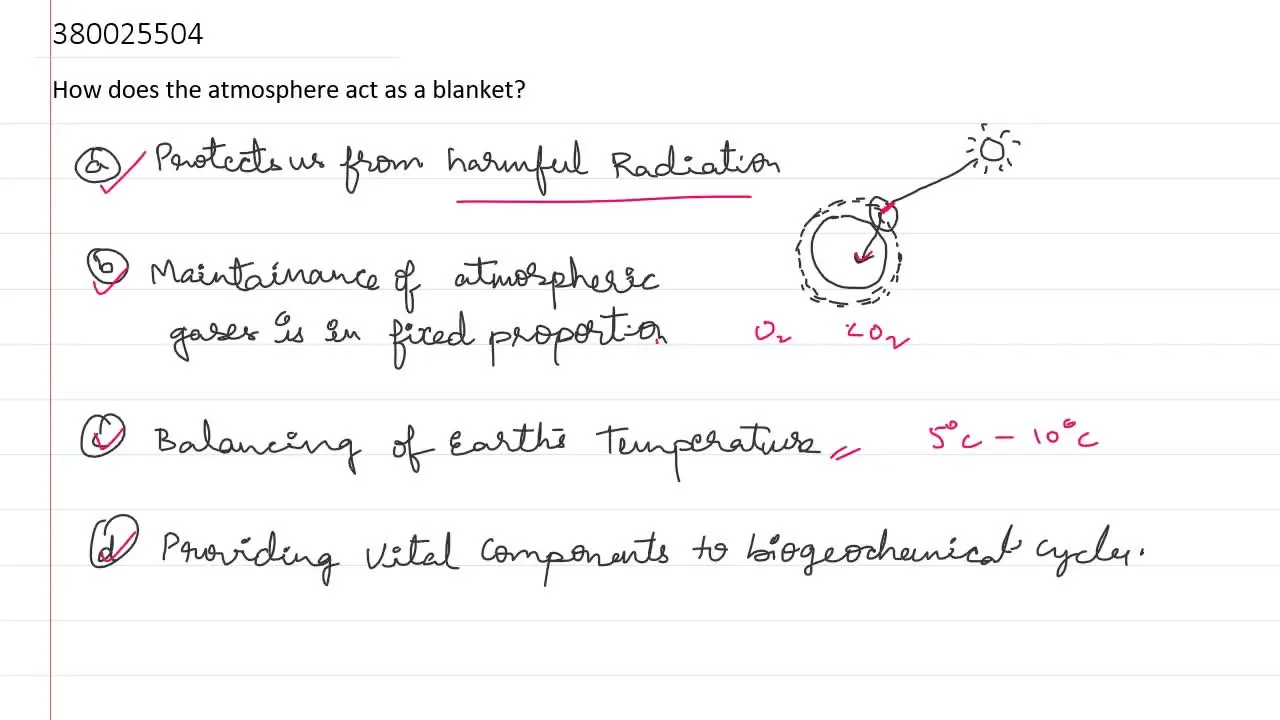 [Kannada Solution] How does the atmosphere act as a blanket?