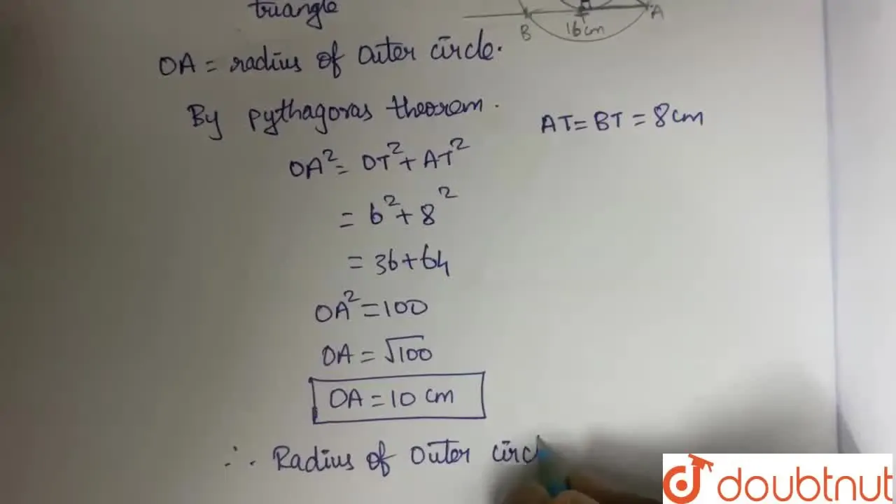 [Tamil] In two concentric circles, a chord of length 16 cm of larger c